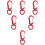 6Pcs Red Outdoor Quick-Hanging Buckle Sturdy Multifunctional Key Chain 8