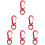 6Pcs Red Outdoor Quick-Hanging Buckle Sturdy Multifunctional Key Chain 9