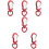 6Pcs Red Outdoor Quick-Hanging Buckle Sturdy Multifunctional Key Chain 10