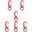 6Pcs Red Outdoor Quick-Hanging Buckle Sturdy Multifunctional Key Chain 11