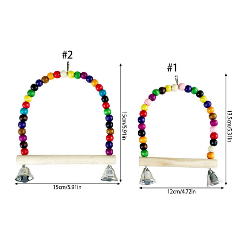 Beaded Perch Swing for Parakeets Cockatiels Finches 2