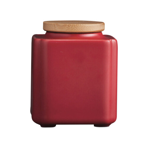2Pcs Red Ceramic Tea Storage Container with Seal Lid for Loose Tea 1