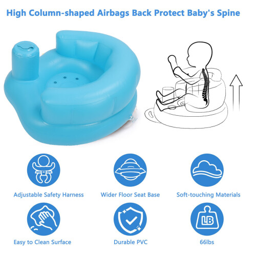 Inflatable Infant Chair with Built-in Pump, PVC 2