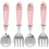 2Sets Durable Pink Baby Spoon Fork Set Stainless Steel Child Tableware 2