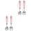 2Sets Durable Pink Baby Spoon Fork Set Stainless Steel Child Tableware 3