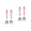 2Sets Durable Pink Baby Spoon Fork Set Stainless Steel Child Tableware 4