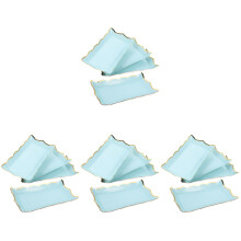 16Pièces Plateaux Buffet Jetables En Papier Bleu Pour Réceptions