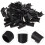 Raindrops Rectangular Black Abs Shelf Lock Clip 32 Pairs 1.4x0.9x0.8in 3