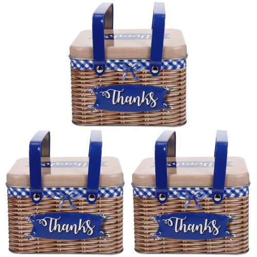 3Pièces Boîtes À Biscuits Couvercle Étanche