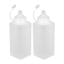2Pcs Transparent Plastic Condiment Squirt Bottles for Home Kitchen Use