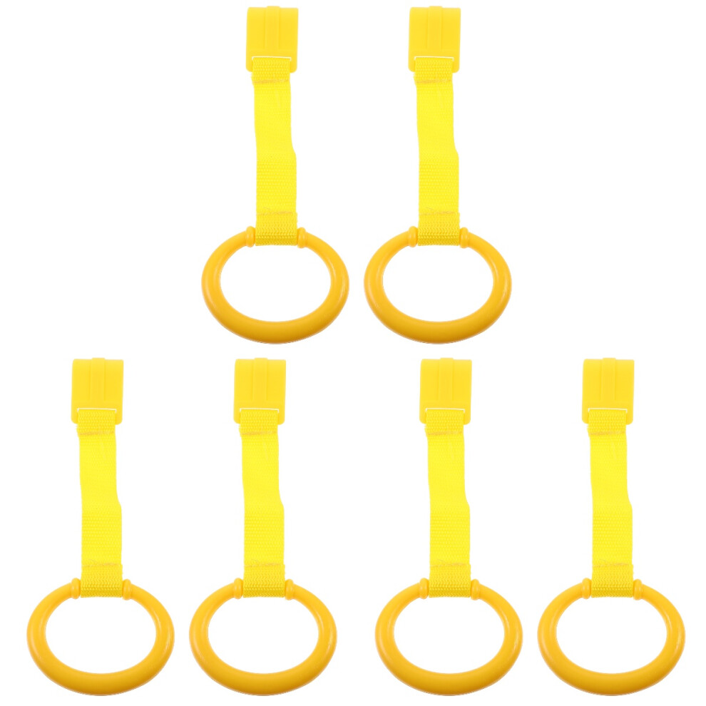 6Pcs Walking Assistant Pull Rings Infant Hanging Ring Yellow Solustre