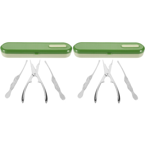 2Ensembles Pinces Acier Crabes Couleurs Variées