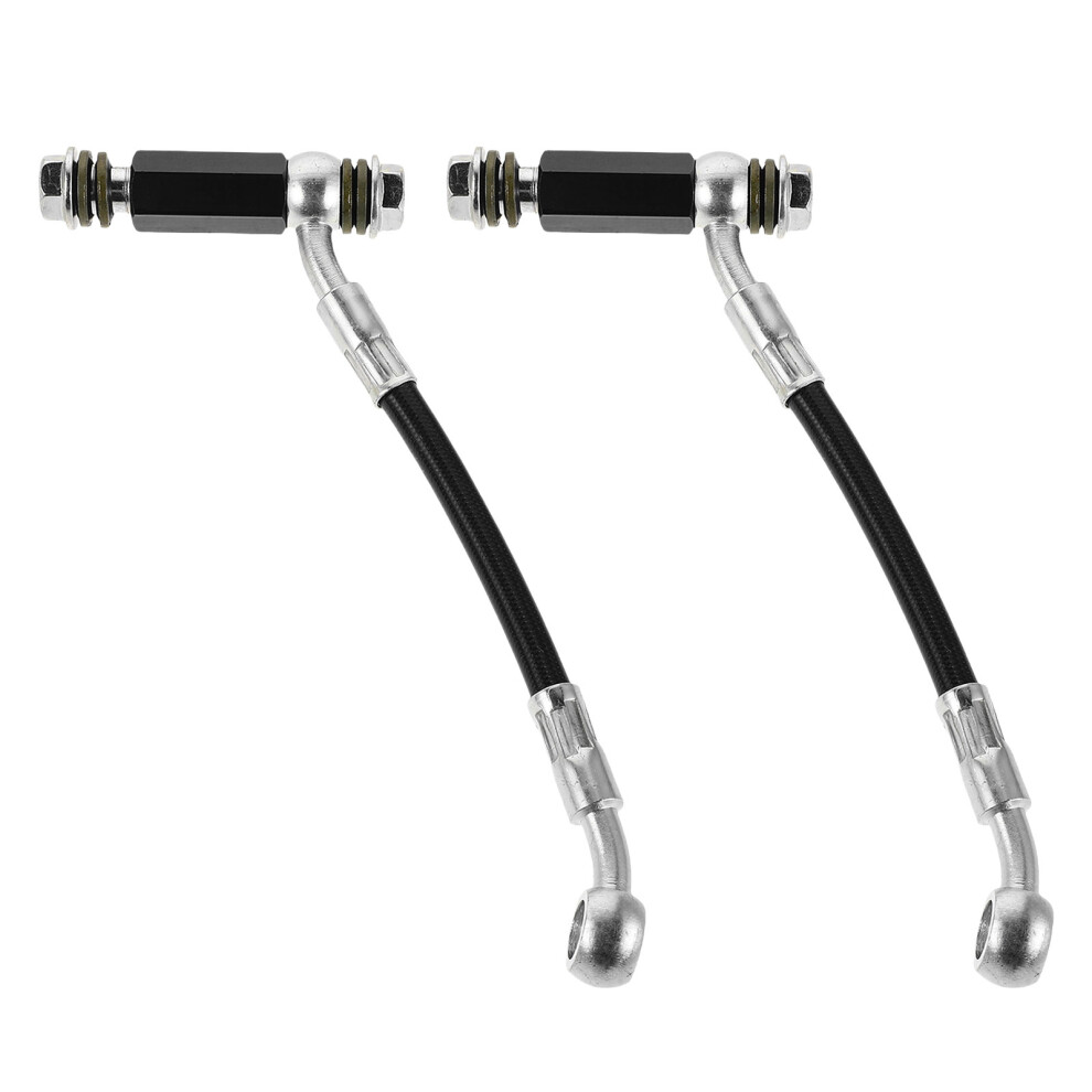 2Pcs Motorcycle Brake Hose Extender Metal Connector For Upgrade Black 3711626417024