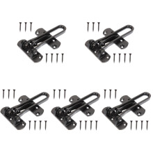 5Pcs Heavy Duty Black Door Latch Swing Bar Lock for Home Safety