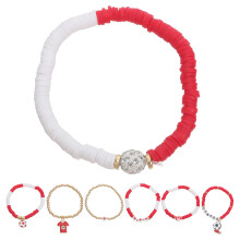 1Set Multi Lightweight Soccer Themed Bracelet Cheer Team Fan Wristband