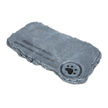 Grey Resin Pet Grave Marker Durable Garden Memorial Stone
