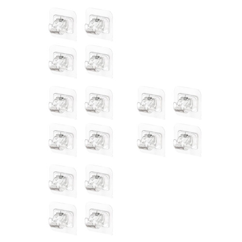 16Pcs Strong ABS Curtain Rod Clamps Easy Install Bathroom Accessory
