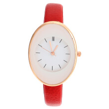 2Pcs Ladies Watches Red Stylish Quartz Wristwatch with Adjustable Belt