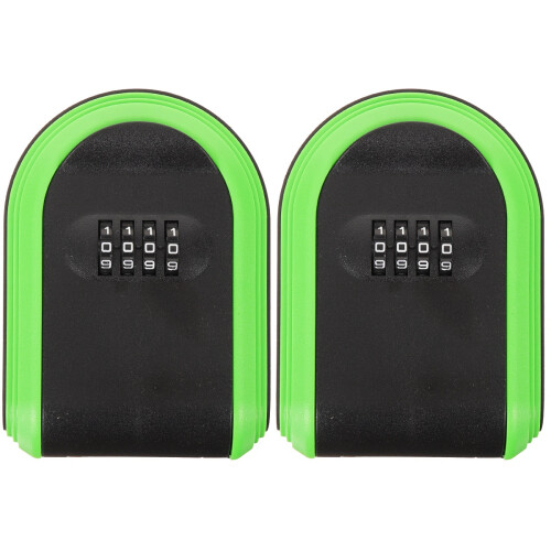 2Pcs Outdoor Key Lock Box Black ABS Plastic Combination Lock