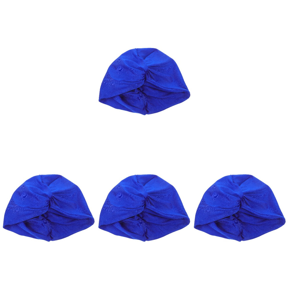 Photos - Swim Cap 4Pcs Chinlon for Women Dark Blue Comfortable Hair Protection