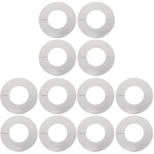 12Pcs Easy Install White Stainless Steel Cover Plates for Pipe Use