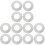 12Pcs Easy Install White Stainless Steel Cover Plates for Pipe Use 1