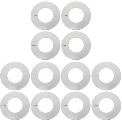 12Pcs Easy Install White Stainless Steel Cover Plates for Pipe Use
