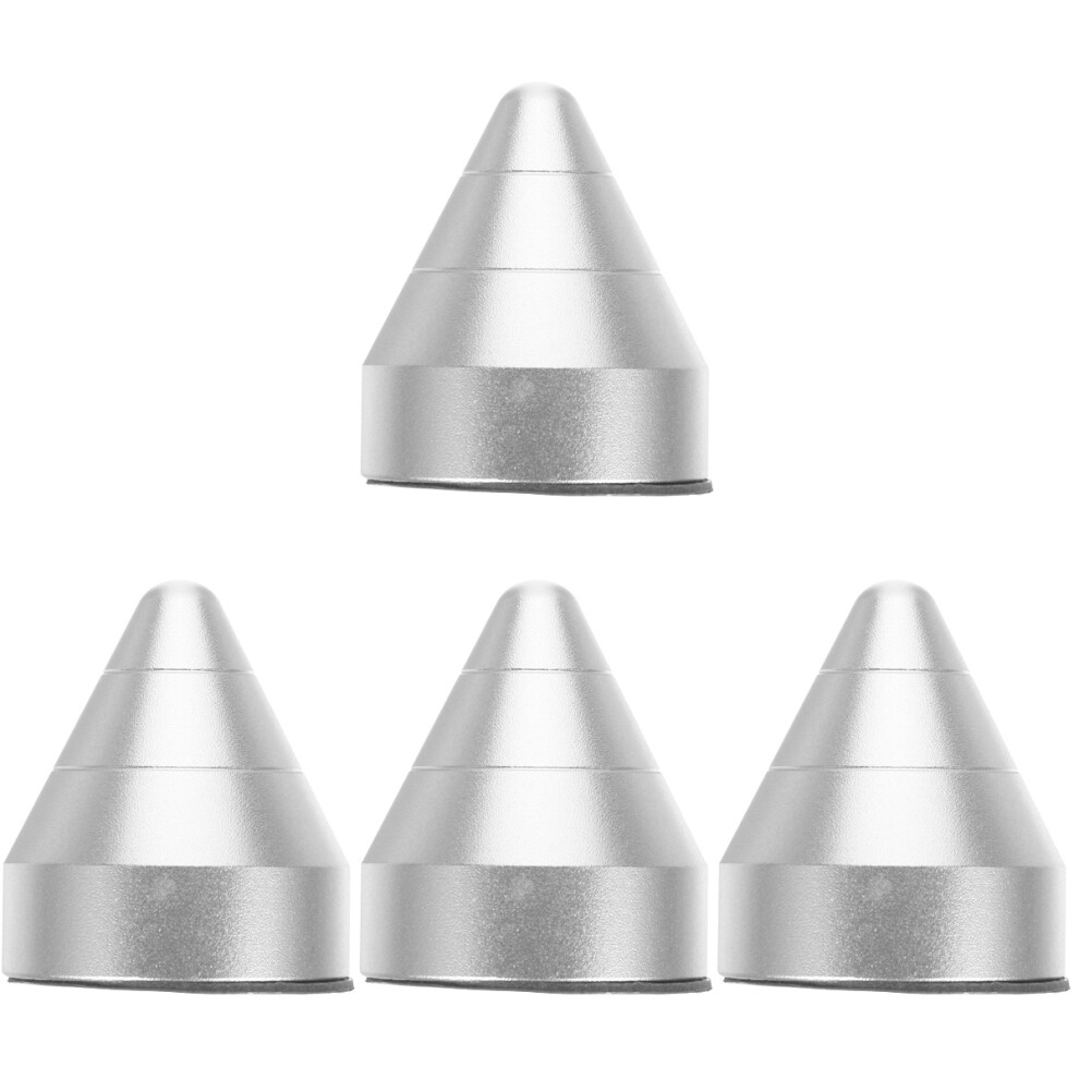 4Pcs Aluminum Car Exterior Cone Decoration Rear Bumper Spike Silver 3711626440237