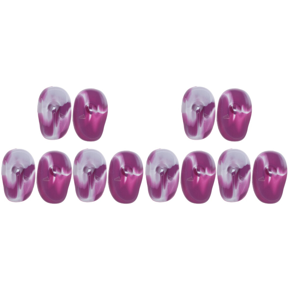 Ohphcall Purple 6Pairs Silicone Ear Protectors For Hair Dyeing And Shower Use