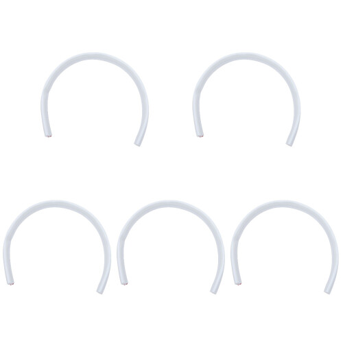 5Pcs Adjustable White Tpe Shower Water Dam Splash Guard for Bathroom