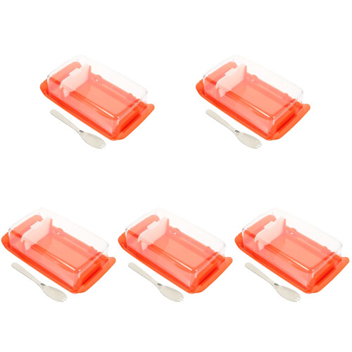 5Pcs Storage Container Orange with Cover and Convenient