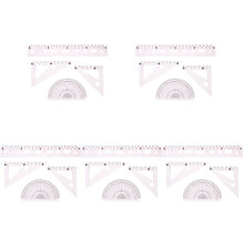 15Sets Lightweight Pink Plastic Drawing Triangle Rulers for Students