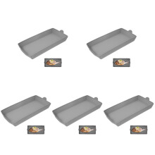 5Pcs Durable Grey Baking Trays for Oven Storage Reusable Kitchen Set