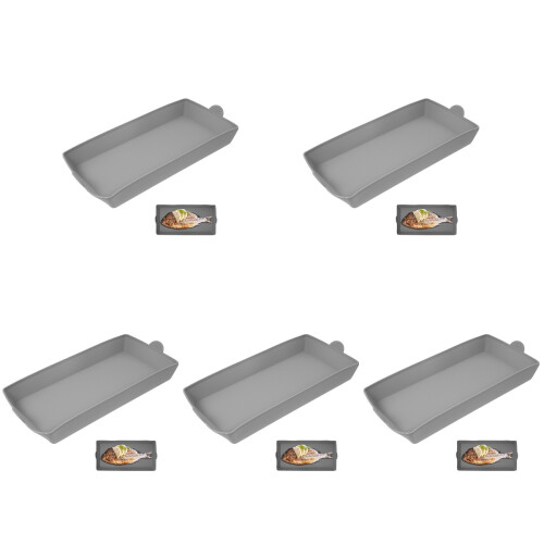 5Pcs Durable Grey Baking Trays for Oven Storage Reusable Kitchen Set