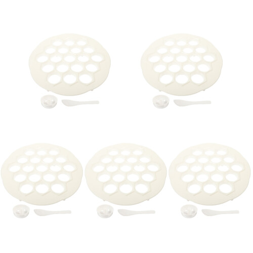 5Sets White Multi-Hole Dumpling Maker Press for Kitchen Household Use