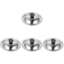 4Pcs Universal Oil Pot Covers Stainless Steel Silver Multipurpose Lids