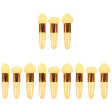 12Pcs Yellow Latex Makeup Brushes Foundation Sponges for Makeup