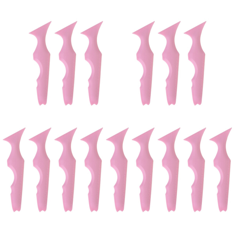 Happyyami Pink 15Pcs Reusable Eyeliner Eyebrow Eyeshadow Stencils Makeup Aid