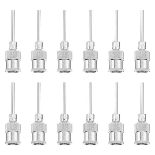 36Pcs Stainless Steel Dispensing Blunt Tip Needle Set Silver Durable