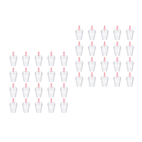 40Sets Plastic Mini Cups for DIY Crafting Keychains & Miniature Scenes