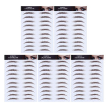 10Pcs Eyebrow Transfer Stickers Brown Waterproof Fake Eyebrow Makeup