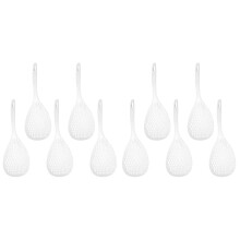 10Pcs Heat-Resistant Handle Colander Spoons Kitchen Skimmer White