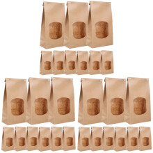150Pcs Household Bread Bags Kraft Paper with Pe Flat Bottom Bakery Use