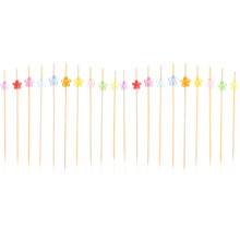 200Pcs Bamboo Fruit Picks Assorted Color for Home Party & Cocktail Use