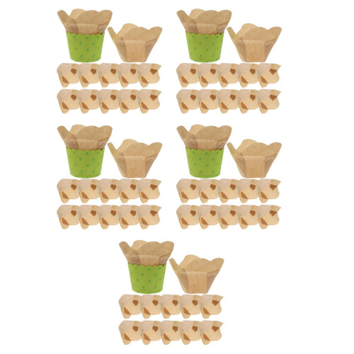 500Pcs Disposable Lotus Baking Cups Light Brown Cupcake Baking Liners