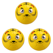 3Pcs Yellow PVC Footballs Inflatable Balls for Kids Indoor Outdoor Fun