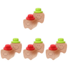 8Pcs Baby Tooth Holder Cartoon Wooden Keepsake Box Assorted