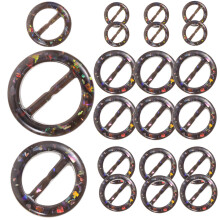 30Pcs Women Brown Resin Scarf Clips Rings Buckle for T-Shirts Scarves