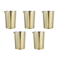 5Pcs Stainless Steel Cocktail Mixing Glass Golden Bar Drink Shaker Cup