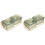 2Sets Stylish Khaki Divided Serveware Plates for Home Snack Storage 1